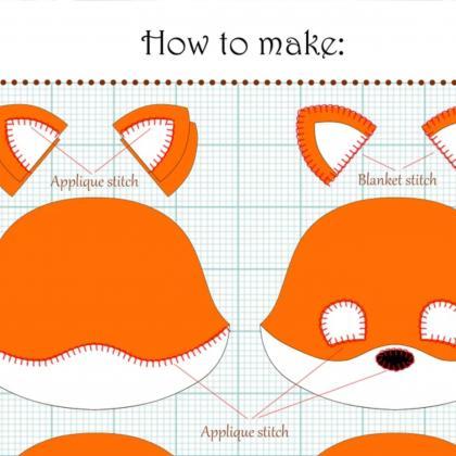 Felt Fox Pattern, Easy Tutorial, Felt Sewing..